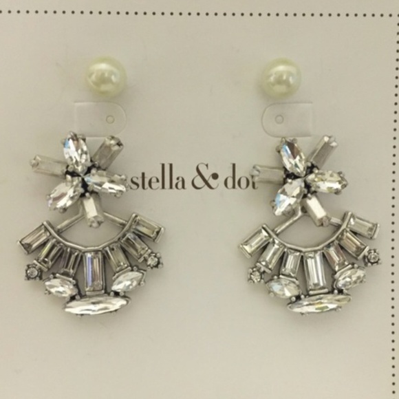 Stella & Dot | Versatile 4-in-1 Rhinestone Starburst Ear Jacket Pearl Ea… - Picture 8 of 8